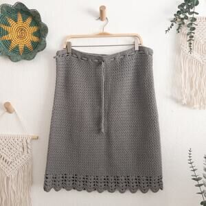 DKNY Gray Lambswool Knit Skirt Size Medium